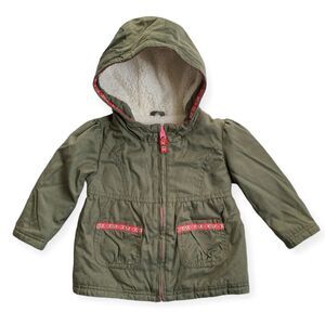 CAT & JACK 18 Months Toddler Baby Girl Jacket Coat Hood Fleece Lined Warm